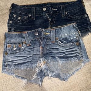 True religion denim shorts